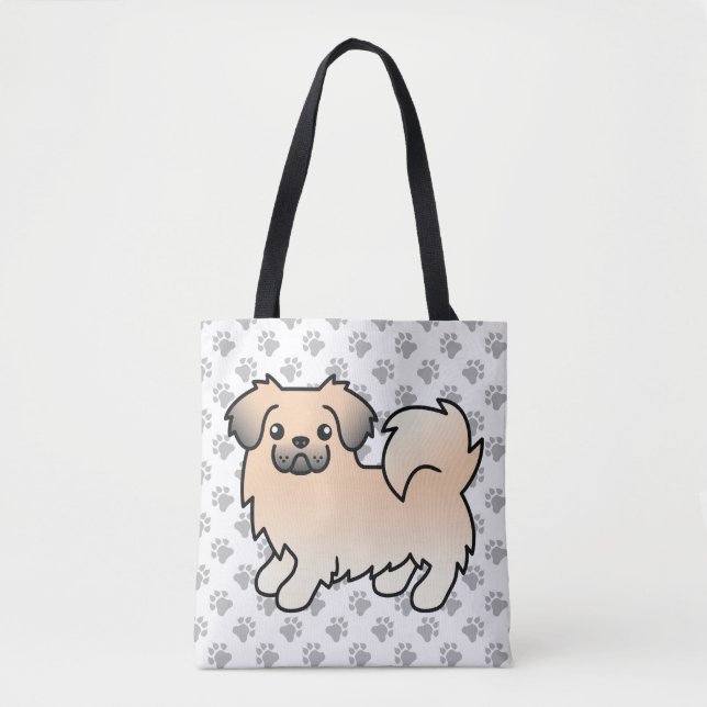 Bolsa Tote Tibetan Spaniel Sable Creme Cachorro Cartoon Fofo (Frente)