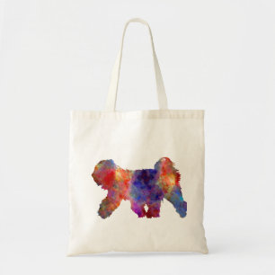 Bolsa Tote Tibetano Terrier em aquarela