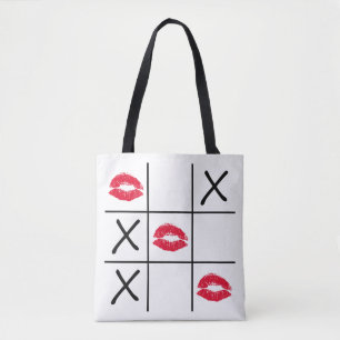 Bolsa Tote Tic Tac Toe lábios