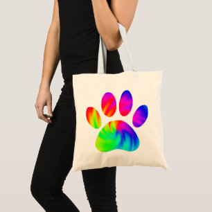 Bolsa Tote Tie Dog Paw Imprime Tote Bag Gráfico