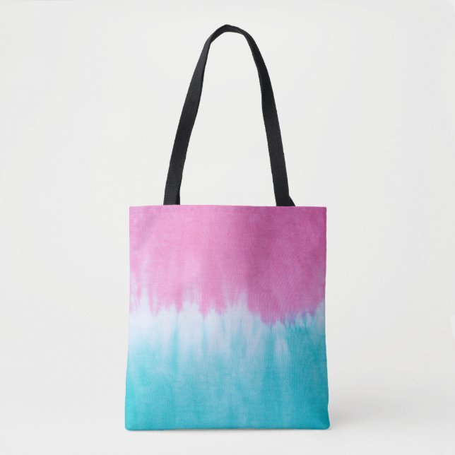 Bolsa Tote Tie-Dye Abstrato: Design de Tecido de algodão. (Frente)