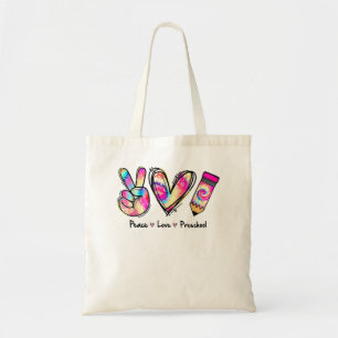 Bolsa Tote Tie Dye Peace Love E Preschocoline Boy Tea