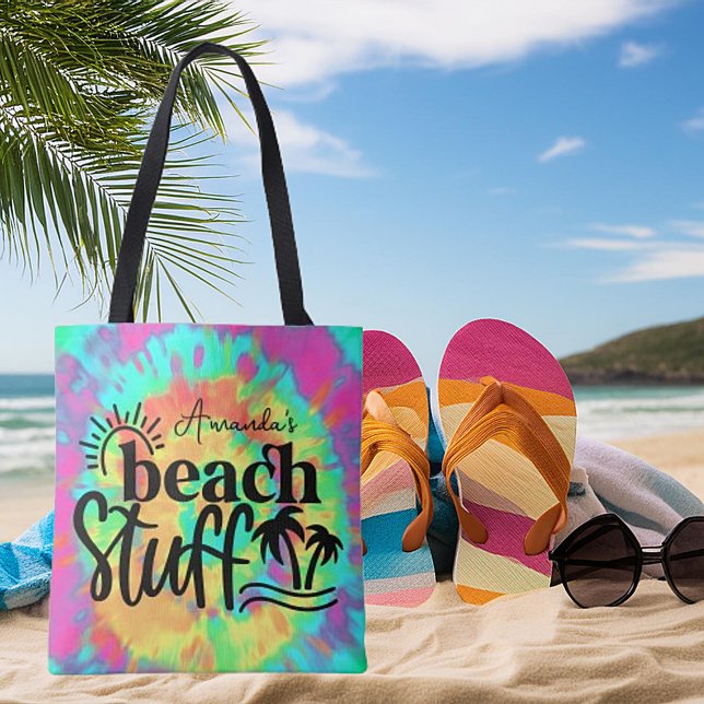 Bolsa Tote Tie dye personalizou coisas de praia (Criador carregado)