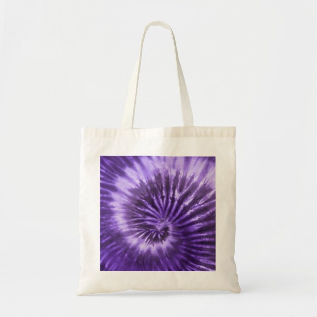 Bolsa Tote Tie-Dye Spiral Swirl - Roxo (Frente)
