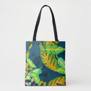 Bolsa Tote Tie Tropical Dye Blue Gouache. Padrão tropical. G
