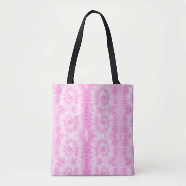 Bolsa Tote Tiedye Pink Spiral Hippie Tie Dye (Frente)
