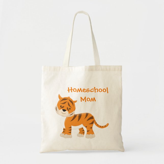 Bolsa Tote Tiger Homeschool Mãe (Frente)