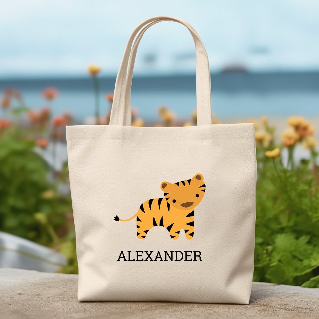 Bolsa Tote Tiger Kids Fofo Personalizado (Criador carregado)