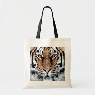 Bolsa Tote Tiger stripes Retrato no Estilo Gráfico de Impress