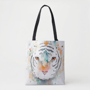 Bolsa Tote Tiger Wild Animal Nature Watercolor Pintura