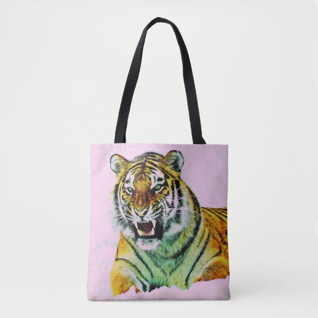 Bolsa Tote Tigre a rosa (Frente)