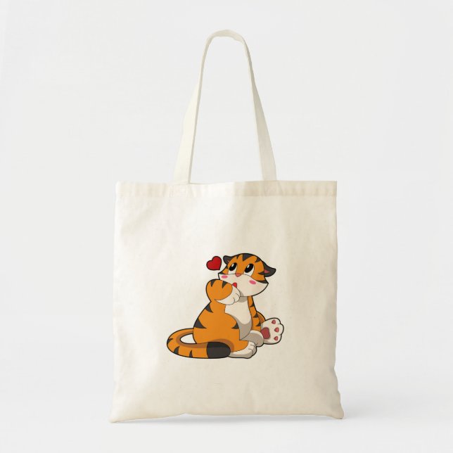 Bolsa Tote Tigre com Coração (Frente)