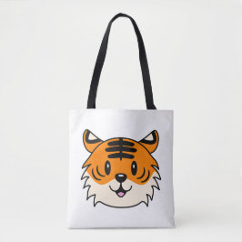 Bolsa Tote Tigre de Cartoon Sorridente
