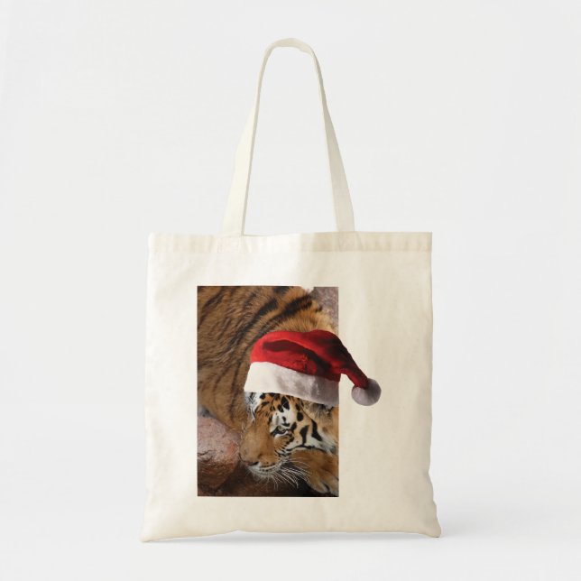 Bolsa Tote Tigre de Natal (Frente)