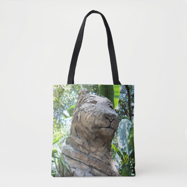 Bolsa Tote Tigre de pedra num saco de toques (Frente)