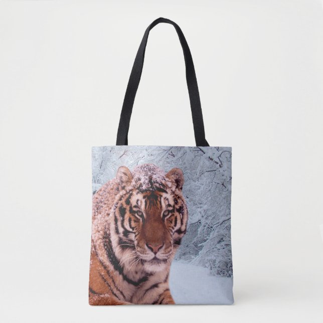 Bolsa Tote Tigre e neve (Frente)