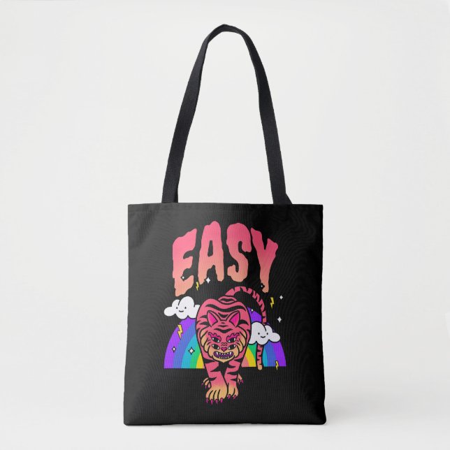 Bolsa Tote Tigre EASY com barra do Arco-Íris Retroativo (Frente)