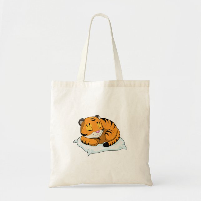 Bolsa Tote Tigre em dormir com o Travesseiro (Frente)