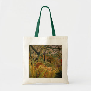 Bolsa Tote Tigre em uma tempestade tropical de Henri Rousseau