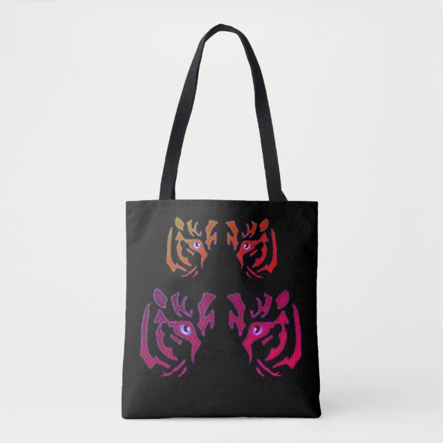 Bolsa Tote Tigre Face Preto (Frente)