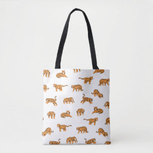 Bolsa Tote Tigre japonês - mão de vintage sem descontinuida