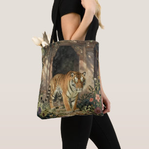 Bolsa Tote Tigre Majestoso Caminhando nas Dunas Ancestrais