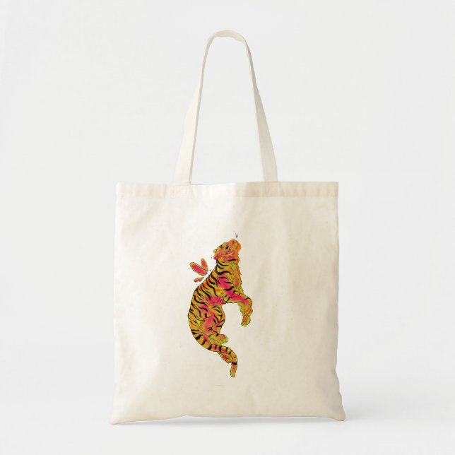 Bolsa Tote Tigre Neon Surrealista (Frente)