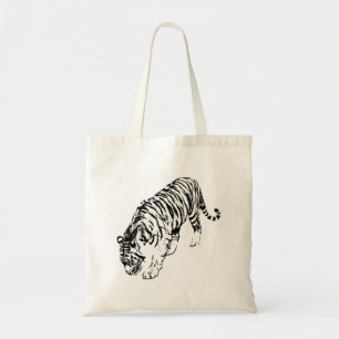 Bolsa Tote Tigre preto e branco