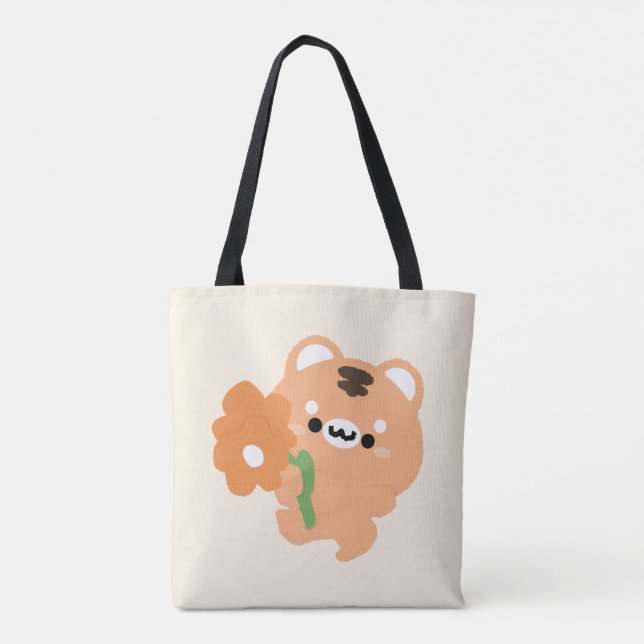 Bolsa Tote Tigre Romântico Bonito (Verso)