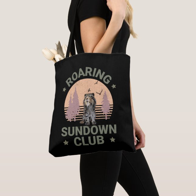 Bolsa Tote Tigre Sabretooth Clube Floresta Retrô Pôr do Sol (Close Up)