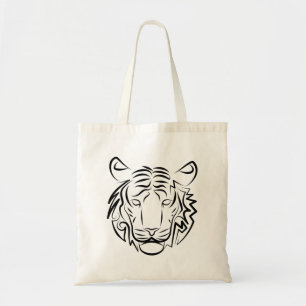 Bolsa Tote Tigre Tribal Negro e Branco