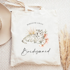 Bolsa Tote Tigres Tropicais Boho Solteira Dama de Honra