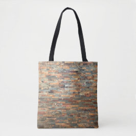 Bolsa Tote tijolo e madeira