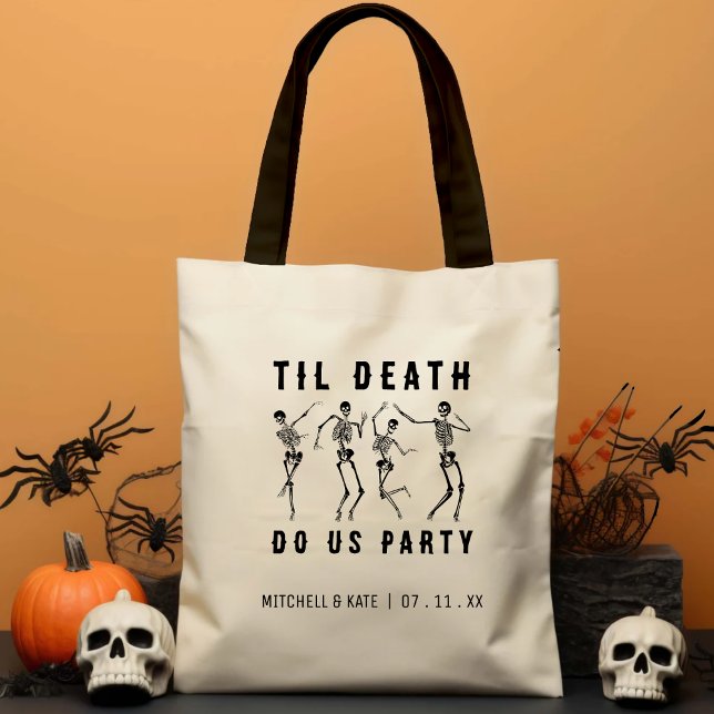 Bolsa Tote Til Death Do Us Party Skeleton Festa de solteira (Til Death Do Us Party Skeleton Bachelorette Party Tote Bag)