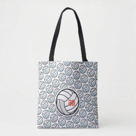 Bolsa Tote Time de Laranja Negro Branco de Esportes de Voleib