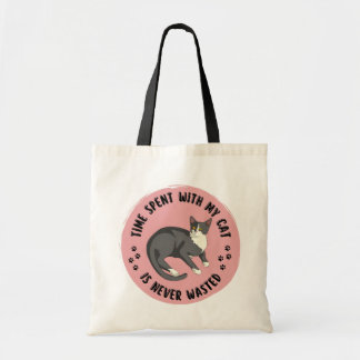 Bolsa Tote Time Spent With My Cat Is Never Wasted – Cute Cat 