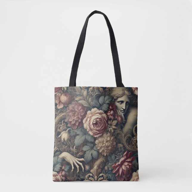 Bolsa Tote Timedse - Estátua Floral Barroca Gótica (Frente)