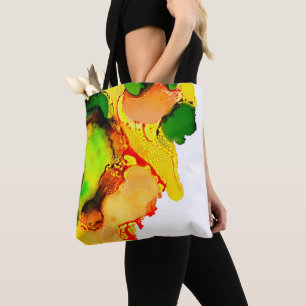 Bolsa Tote tinta abstrato de álcool verde