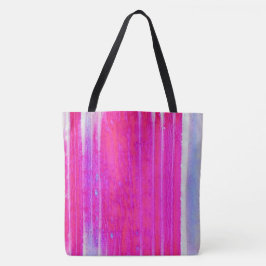 Bolsa Tote Tinta-Abstrato vibrante, rosa e riscas roxas