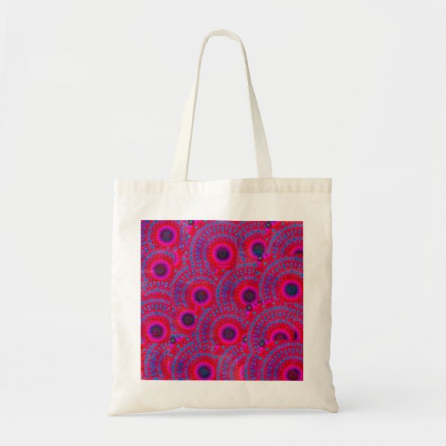BOLSA TOTE TINTA DE COR MODERNA MANDALA ROSA (Frente)