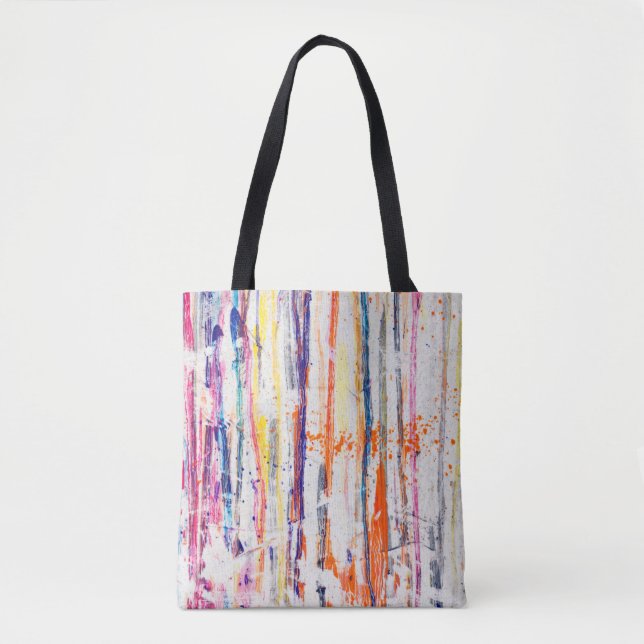 Bolsa Tote Tinta estampada em fundo branco,arte,fina (Frente)