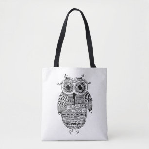 Bolsa Tote Tinta étnica da coruja que tira 2