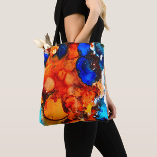 Bolsa Tote Tinta laranja de abstrato