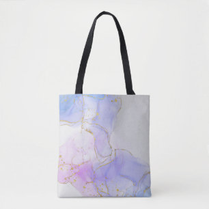 Bolsa Tote Tinta rosa, púrpura e azul de álcool