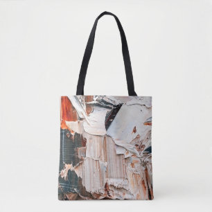 Bolsa Tote Tintas e alivios de óleo pastoso em relevo. Protoc