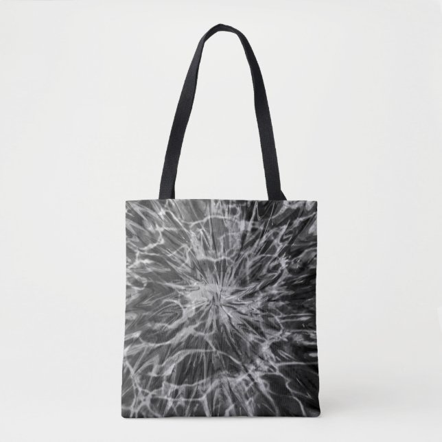 BOLSA TOTE TINTURA EM LAÇOS PRETO E BRANCO  (Frente)