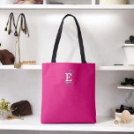 Bolsa Tote Típica de Monograma Personalizada, Rosa Quente<br><div class="desc">Um belo design de sacola de tote com uma elegante representação na moda do seu nome e monograma com serifas clássicas e uma tipografia de escrita mais ornamentado numa simetria equilibrada. Os três elementos se misturam com uma harmonia adorável e criam seu próprio logotipo pessoal de marca. Mostrado aqui com...</div>