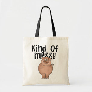 Bolsa Tote Tipo do porco do camiseta desarrumado e dos presen