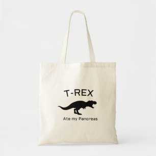 Bolsa Tote Tipo engraçado de T-Rex - 1 diabético engraçado