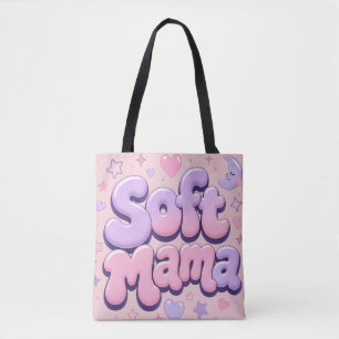 Bolsa Tote Tipografia Bolha Retro Mamãe Soft